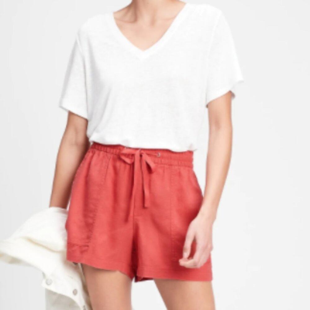 GAP Factory Orange Desert Flower Pull-On Utility Shorts